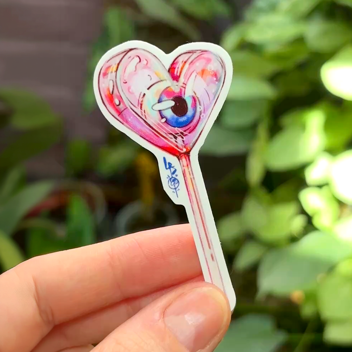 Eyeball Heart Lollipop Sticker