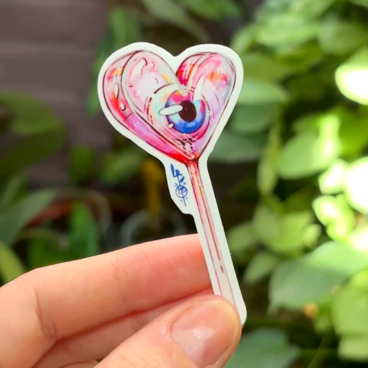 Eyeball Heart Lollipop Sticker